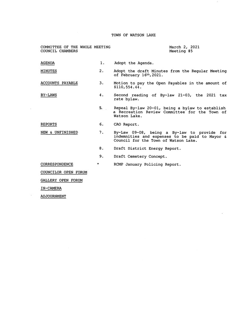 COUNCIL MEETING (6:00-8:00 PM)