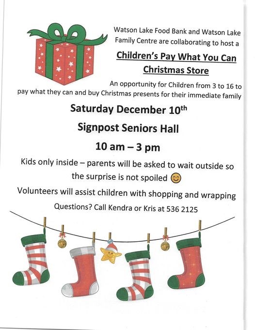 Children's Pay What You Can Christmas Store