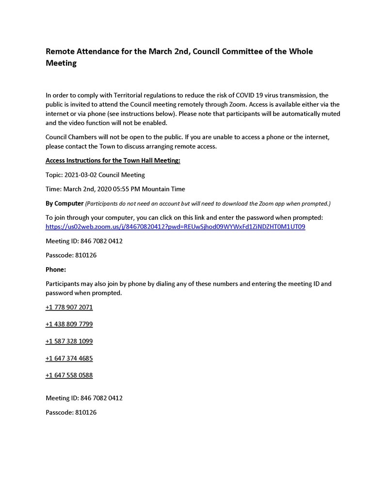 Remote Attendance for Council Meeting