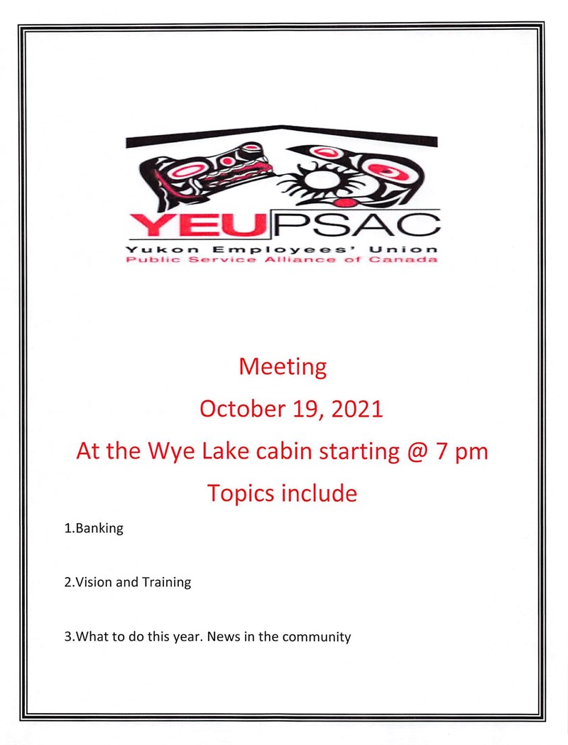 Yukon Employee's Union Meeting (PSAC)