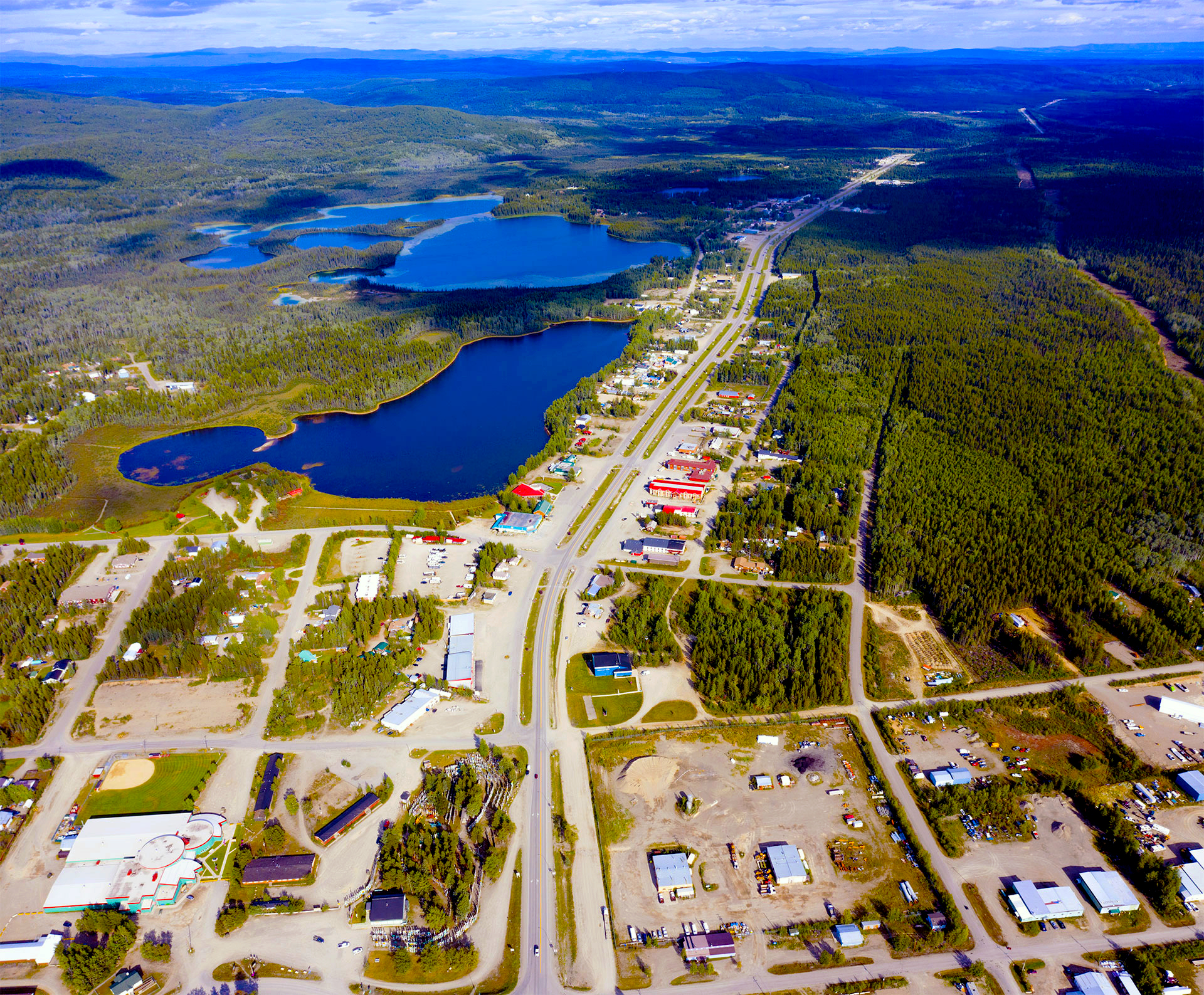 Aerial view of Watson Lake